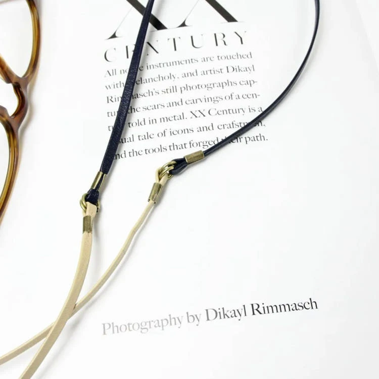 TWO TONE GENUINE LEATHER GLASS CODE · Navy & Beige