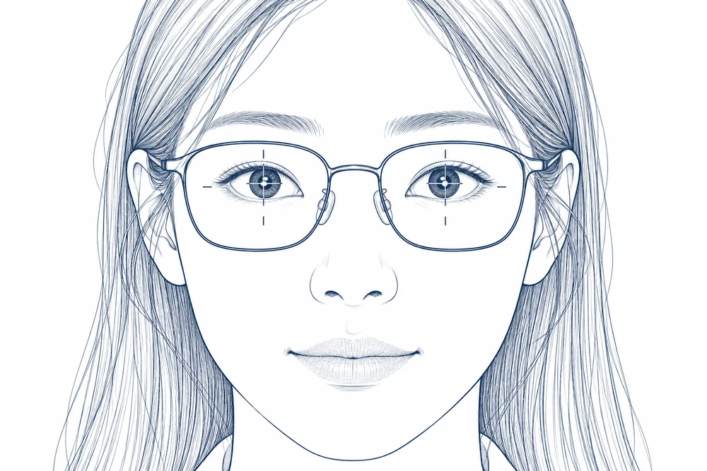 瞳孔位置とフィッティング高さ